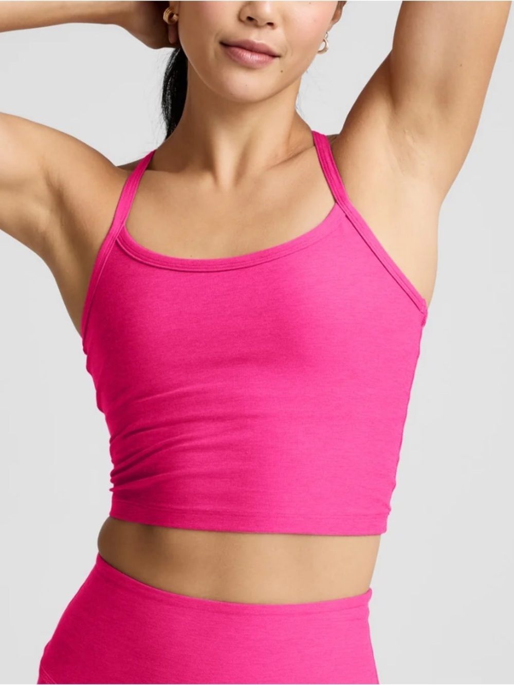 BEYOND YOGA Spacedye Slim Racerback Cropped Tank PINK